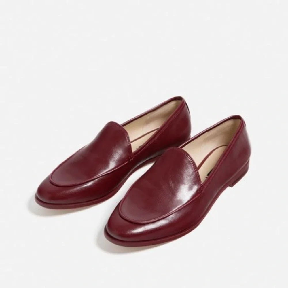Zara burgundy loafers